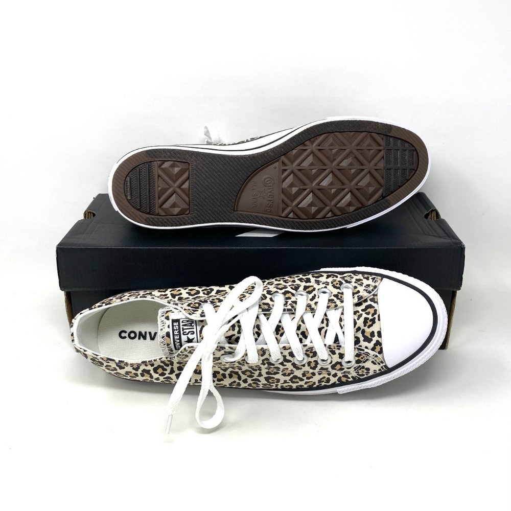 💖MEGA SALE💖Converse Ctas OX Men's Low Top Black White Leopard Canvas 166260F - Picture 4 of 10
